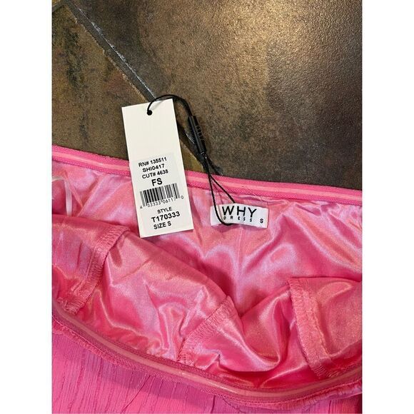 NWT Why Dress Pink Layered Off The Shoulder Crop Top Small - Picture 8 of 10